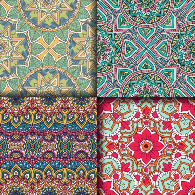 etnik çiçek seamless modeli