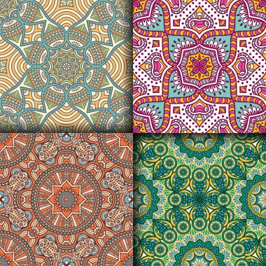 etnik çiçek seamless modeli