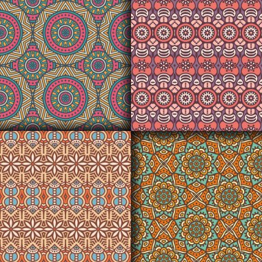 etnik çiçek seamless modeli