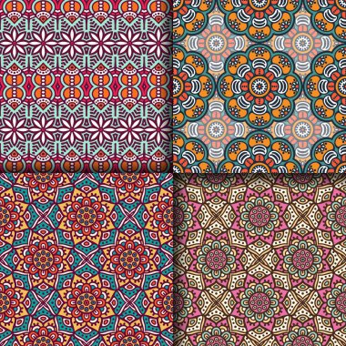 etnik çiçek seamless modeli