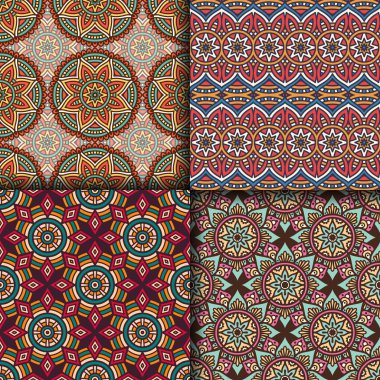 etnik çiçek seamless modeli