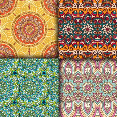 etnik çiçek seamless modeli