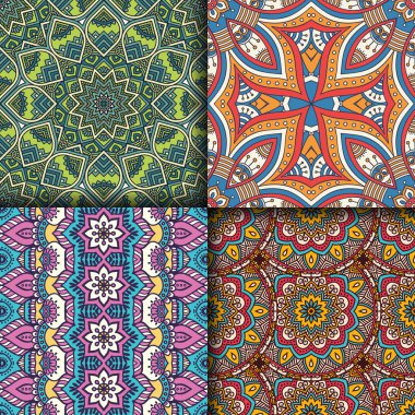 etnik çiçek seamless modeli