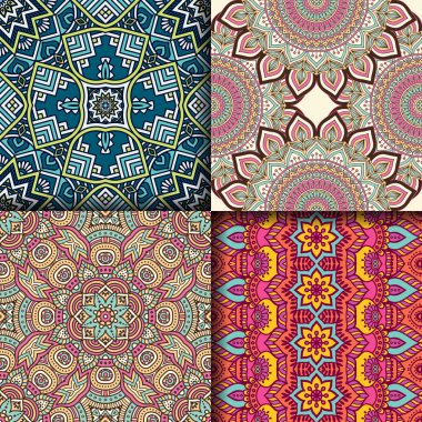 etnik çiçek seamless modeli