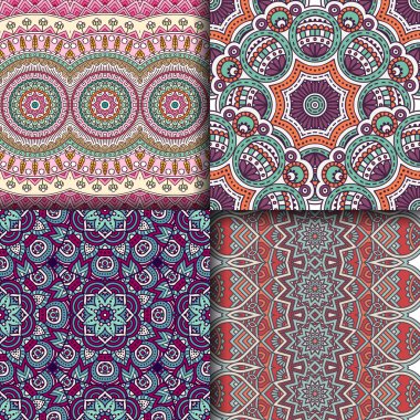 etnik çiçek seamless modeli