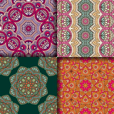 etnik çiçek seamless modeli