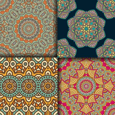 etnik çiçek seamless modeli