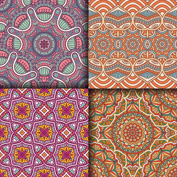 Ethnic floral seamless pattern — Stock Vector