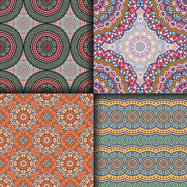 Ethnic floral seamless pattern — Stock Vector