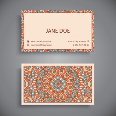 Kartvizit. Vintage dekor elementleri.