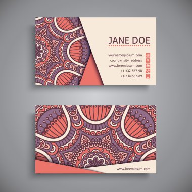 Kartvizit. Vintage dekor elementleri.