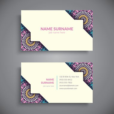 Kartvizit. Vintage dekor elementleri.