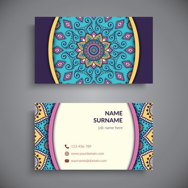 Kartvizit. Vintage dekor elementleri.