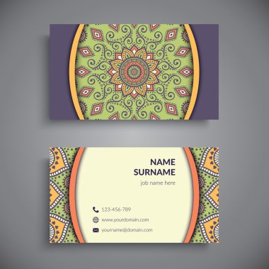 Kartvizit. Vintage dekor elementleri.