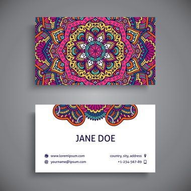 Kartvizit. Vintage dekor elementleri.