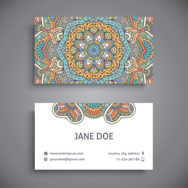 Kartvizit. Vintage dekor elementleri.