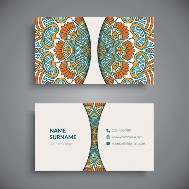 Kartvizit. Vintage dekor elementleri.