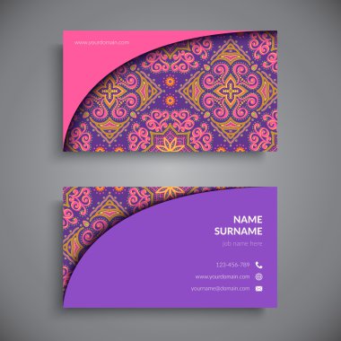 Kartvizit. Vintage dekor elementleri.