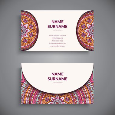 Kartvizit. Vintage dekor elementleri.