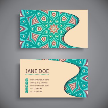 Kartvizit. Vintage dekor elementleri.