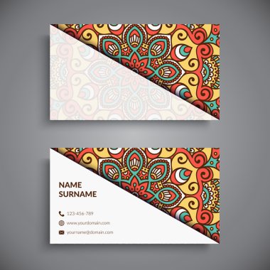 Kartvizit. Vintage dekor elementleri.