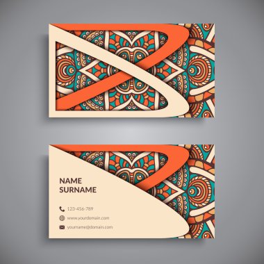 Kartvizit. Vintage dekor elementleri.