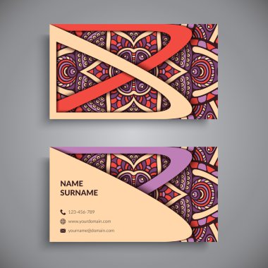 Kartvizit. Vintage dekor elementleri.