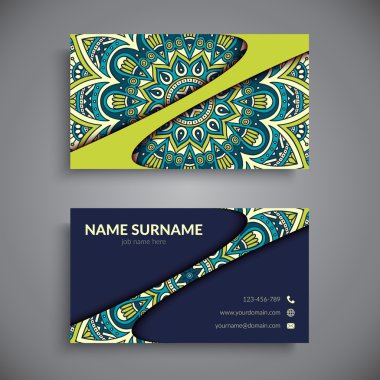 Kartvizit. Vintage dekor elementleri.