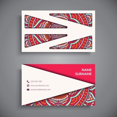 Kartvizit. Vintage dekor elementleri.