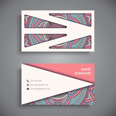 Kartvizit. Vintage dekor elementleri.