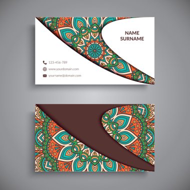 Kartvizit. Vintage dekor elementleri.