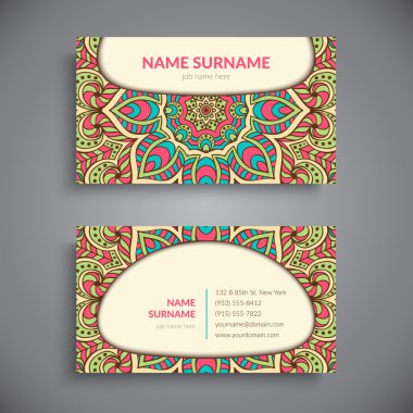 Kartvizit. Vintage dekor elementleri.