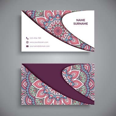 Kartvizit. Vintage dekor elementleri.