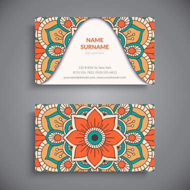 Kartvizit. Vintage dekor elementleri.