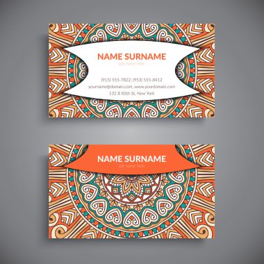 Kartvizit. Vintage dekor elementleri.