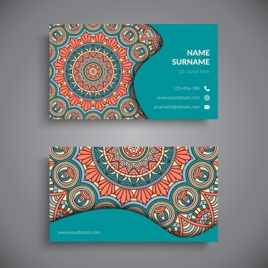 Kartvizit. Vintage dekor elementleri.