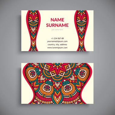 Kartvizit. Vintage dekor elementleri.