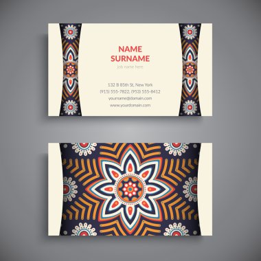 Kartvizit. Vintage dekor elementleri.