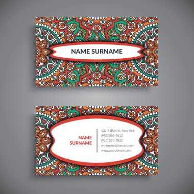 Kartvizit. Vintage dekor elementleri.