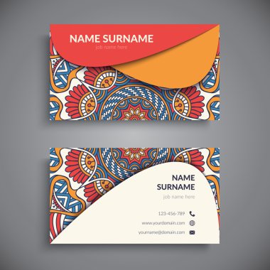 Kartvizit. Vintage dekor elementleri.