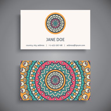 Kartvizit. Vintage dekor elementleri.