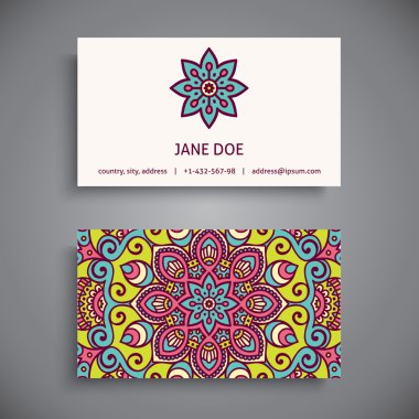 Kartvizit. Vintage dekor elementleri.