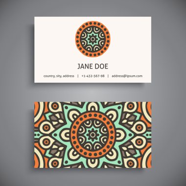 Kartvizit. Vintage dekor elementleri.