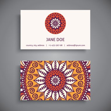 Kartvizit. Vintage dekor elementleri.