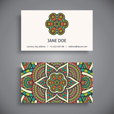 Kartvizit. Vintage dekor elementleri.