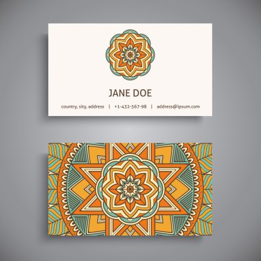 Kartvizit. Vintage dekor elementleri.