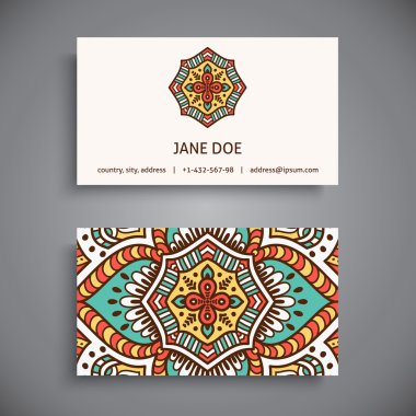 Kartvizit. Vintage dekor elementleri.