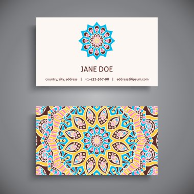 Kartvizit. Vintage dekor elementleri.