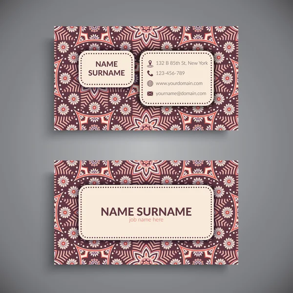 Tarjeta de visita. Elementos decorativos vintage . — Vector de stock