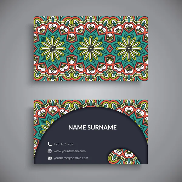 Tarjeta de visita. Elementos decorativos vintage . — Vector de stock